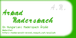 arpad maderspach business card